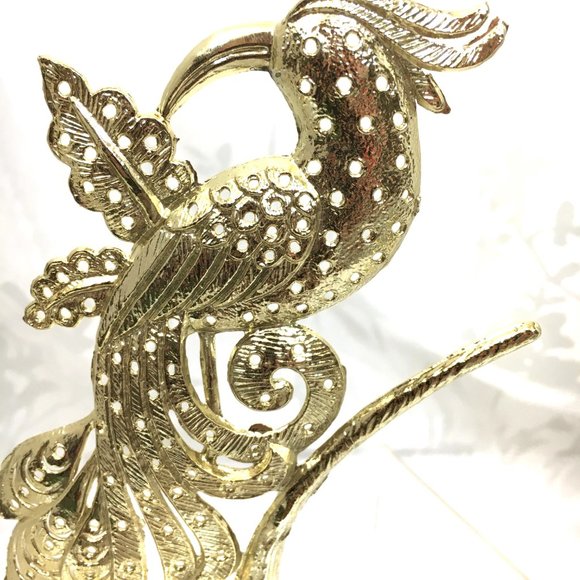 Torino Vtg Gold Tone Metal Bird Earring Rack Display - Picture 3 of 7